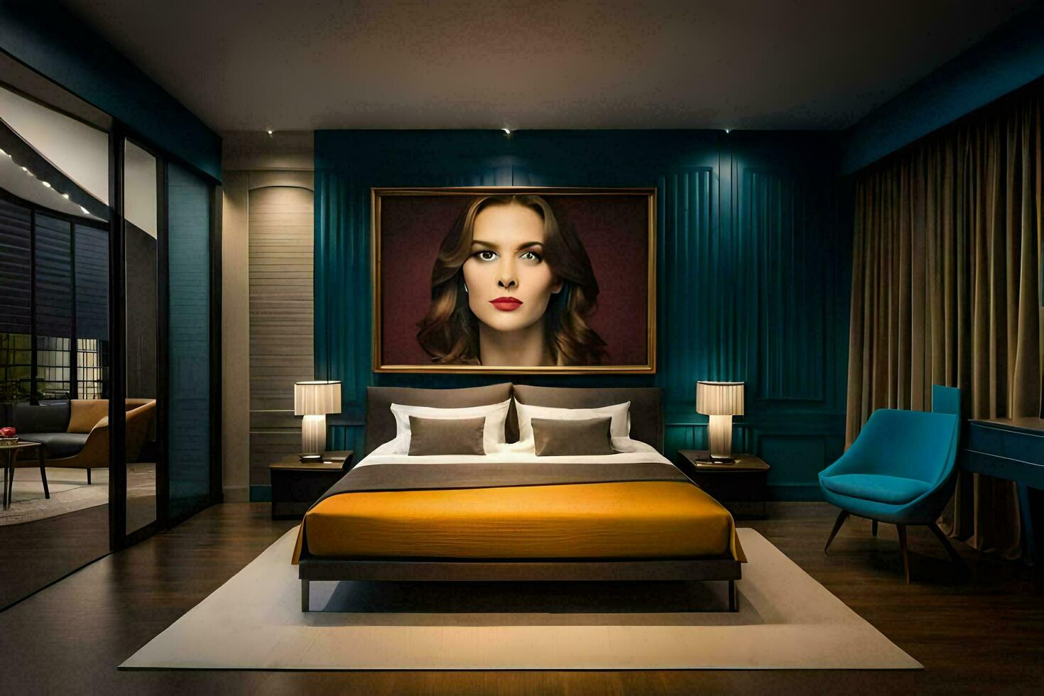 a bed or beds in a room at the hotel. AI-Generated photo