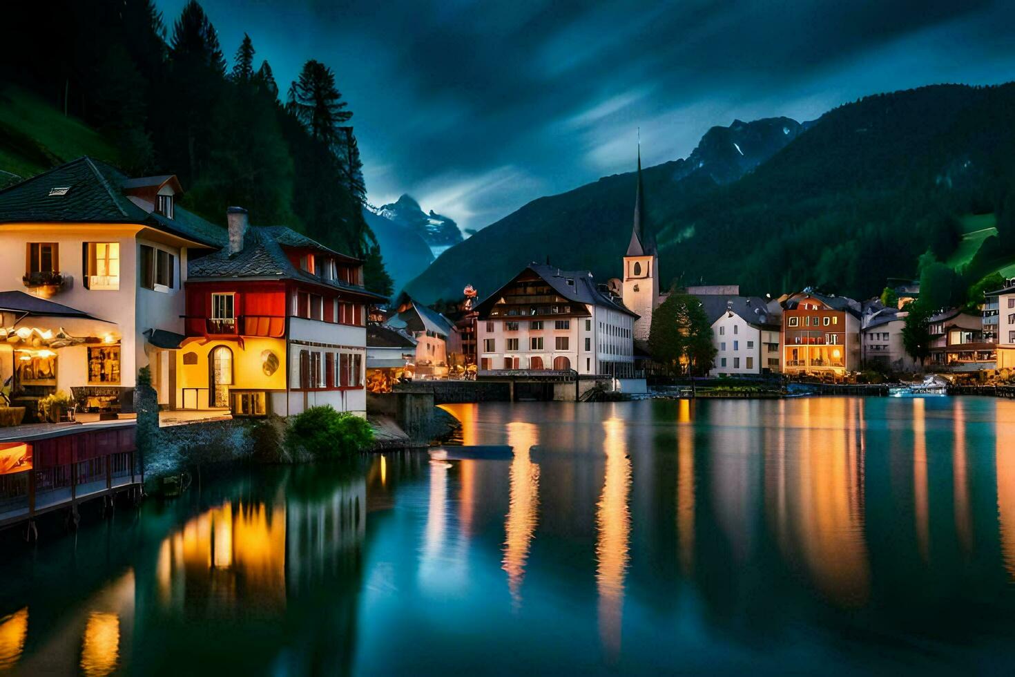 the town of hallstatt, austria. AI-Generated photo