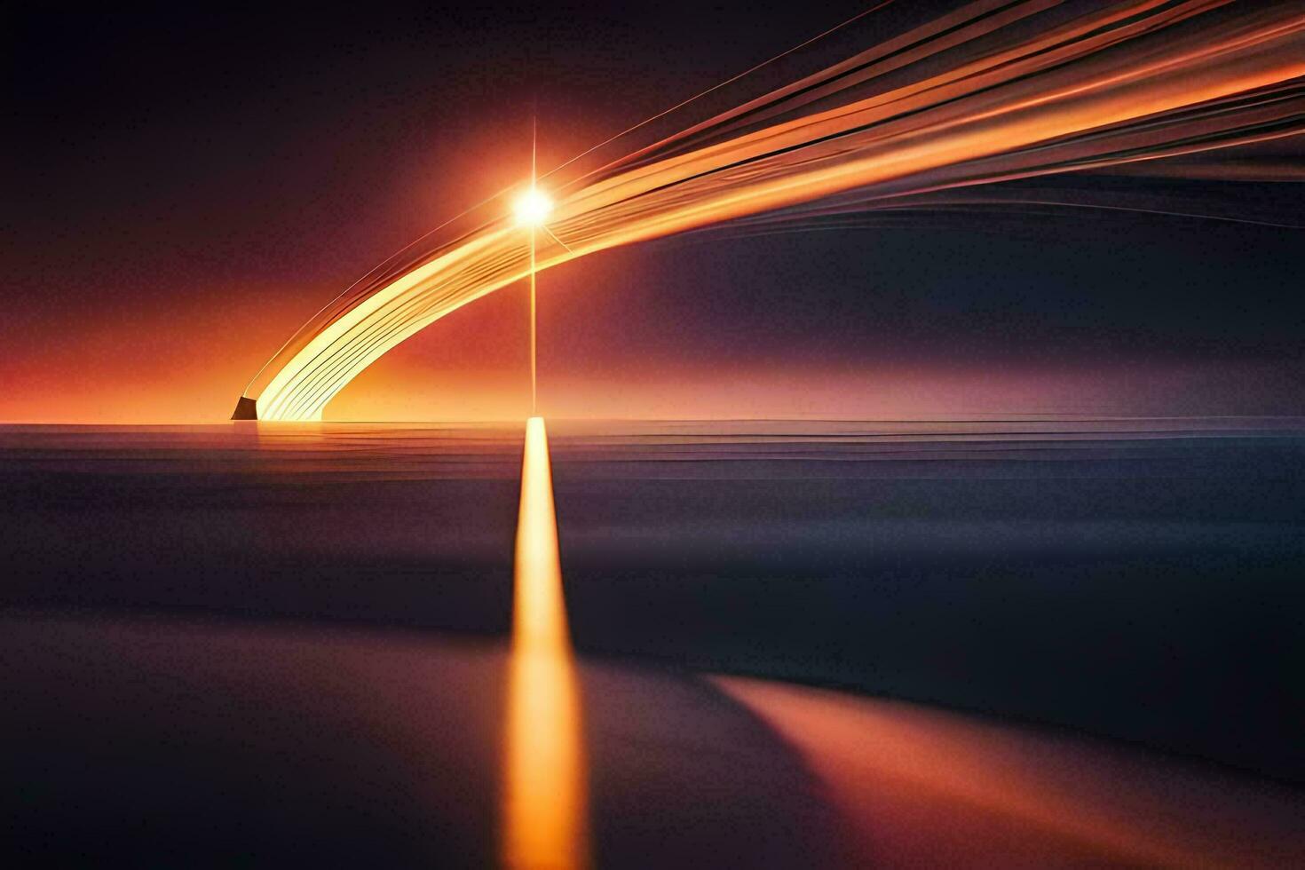 a long exposure photograph of a light beam in the sky. AI-Generated photo