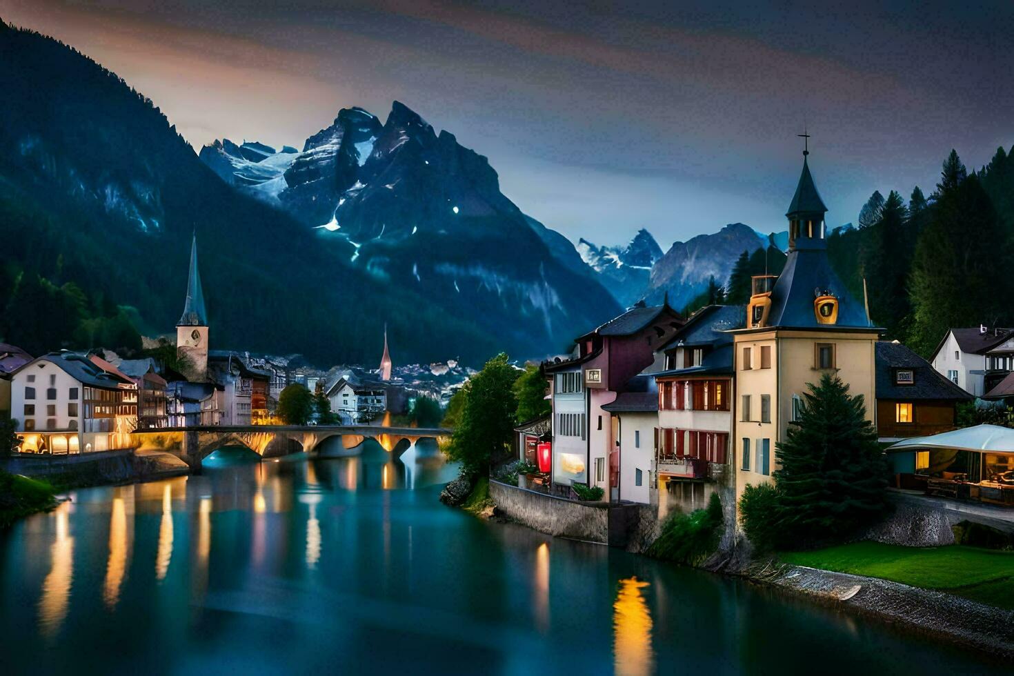 the beautiful town of altenburg in the swiss alps. AI-Generated photo