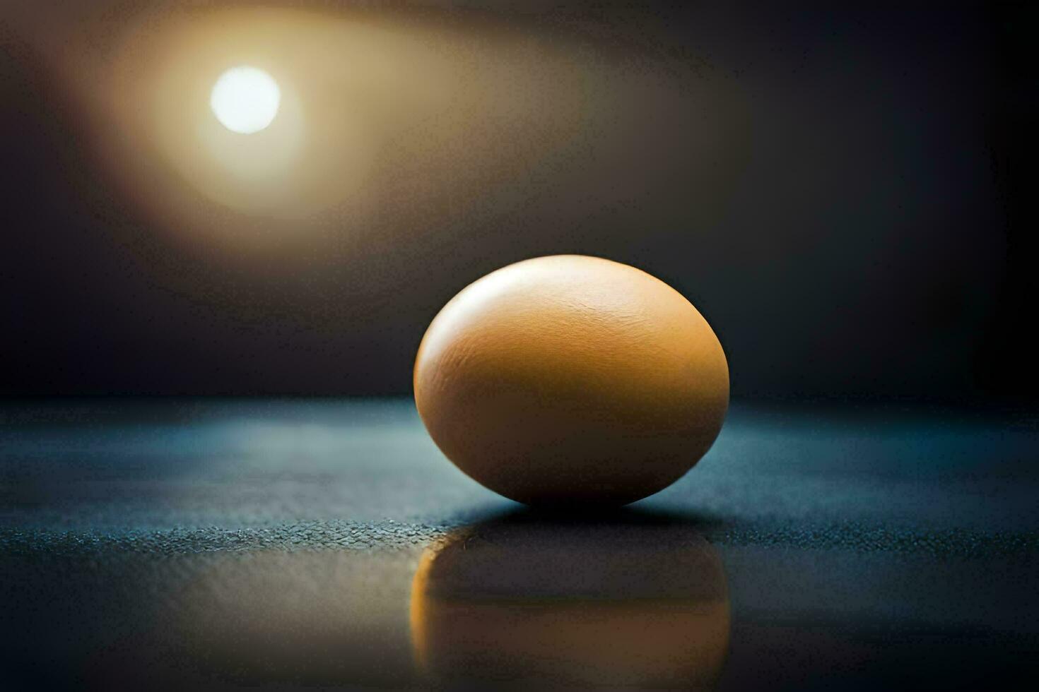 an egg on a table with a spotlight. AI-Generated photo