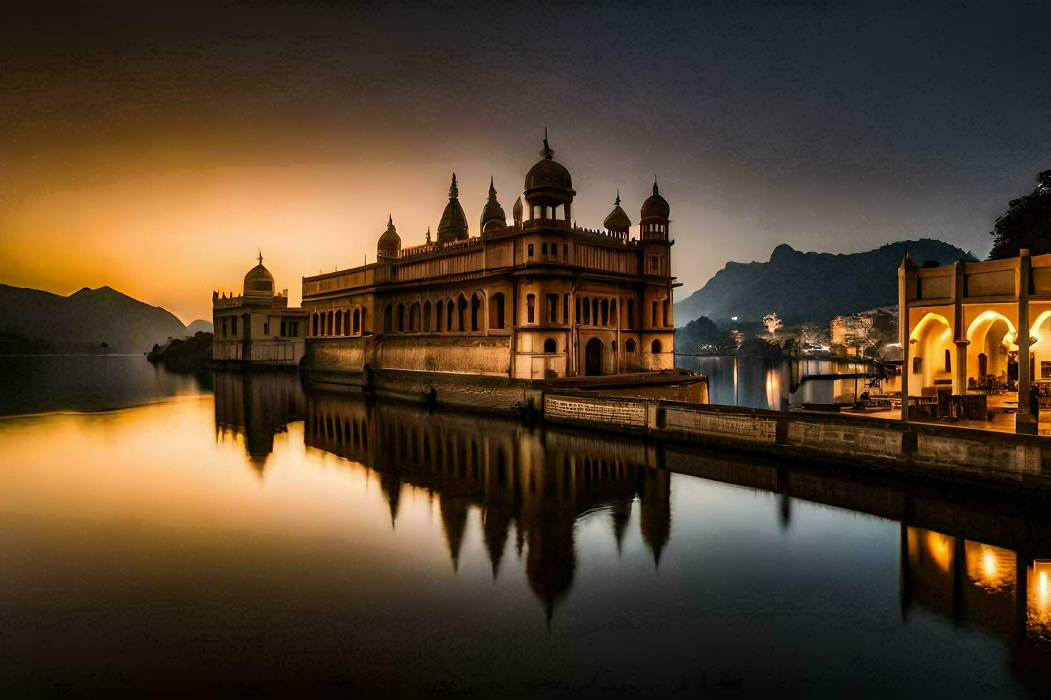 el dorado templo, amritsar, India. generado por ai foto