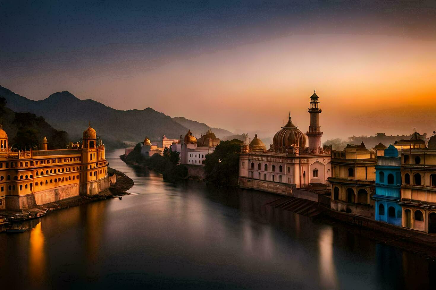 el ciudad de udaipur en India. generado por ai foto