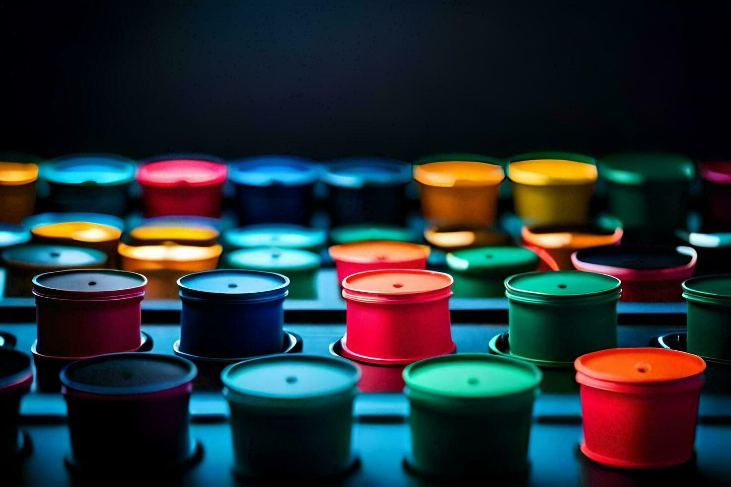 colorful coffee cups on a table. AI-Generated photo
