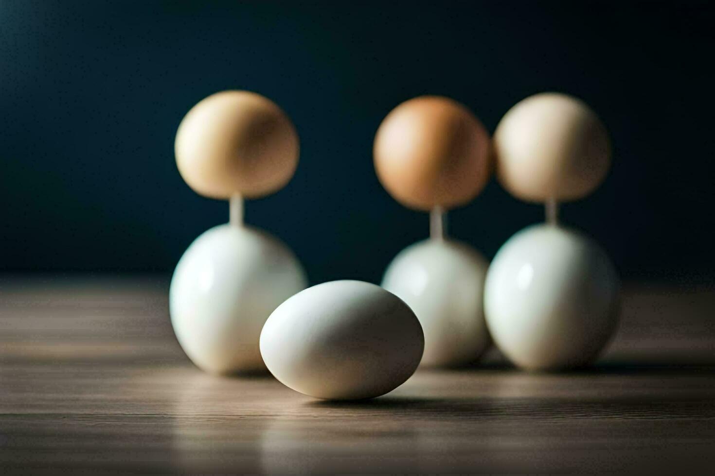 a group of eggs on a table. AI-Generated photo