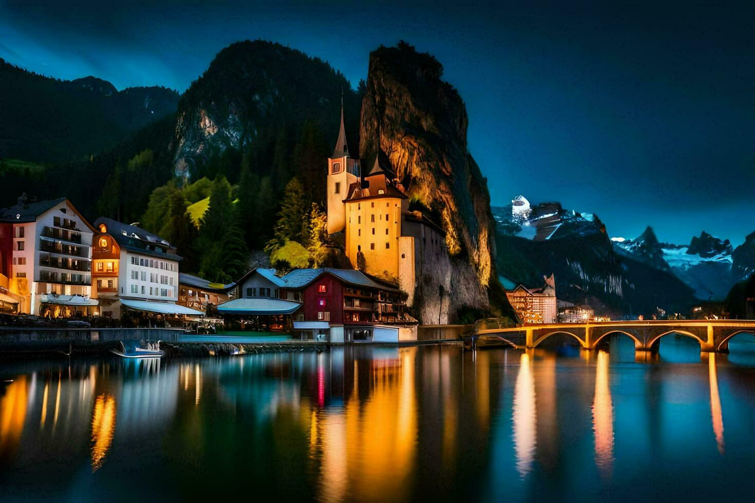 the town of hallstatt, austria. AI-Generated photo