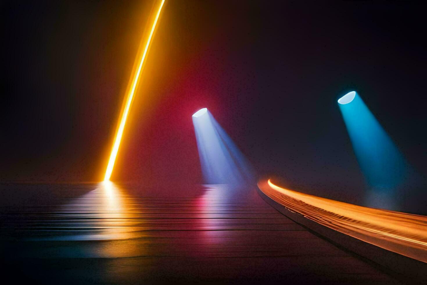 a long exposure photograph of a light beam. AI-Generated photo