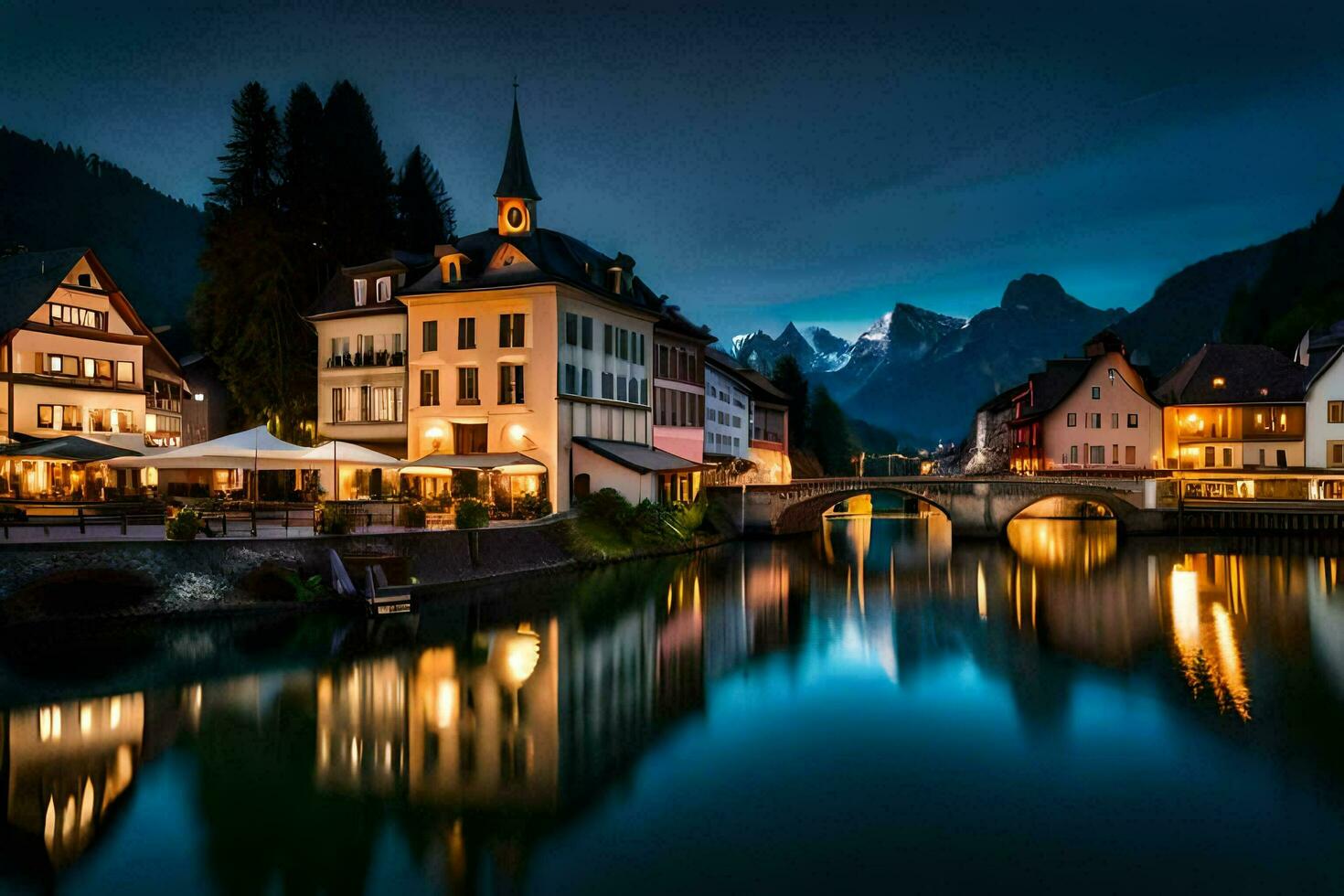 the town of hallstatt, austria. AI-Generated photo