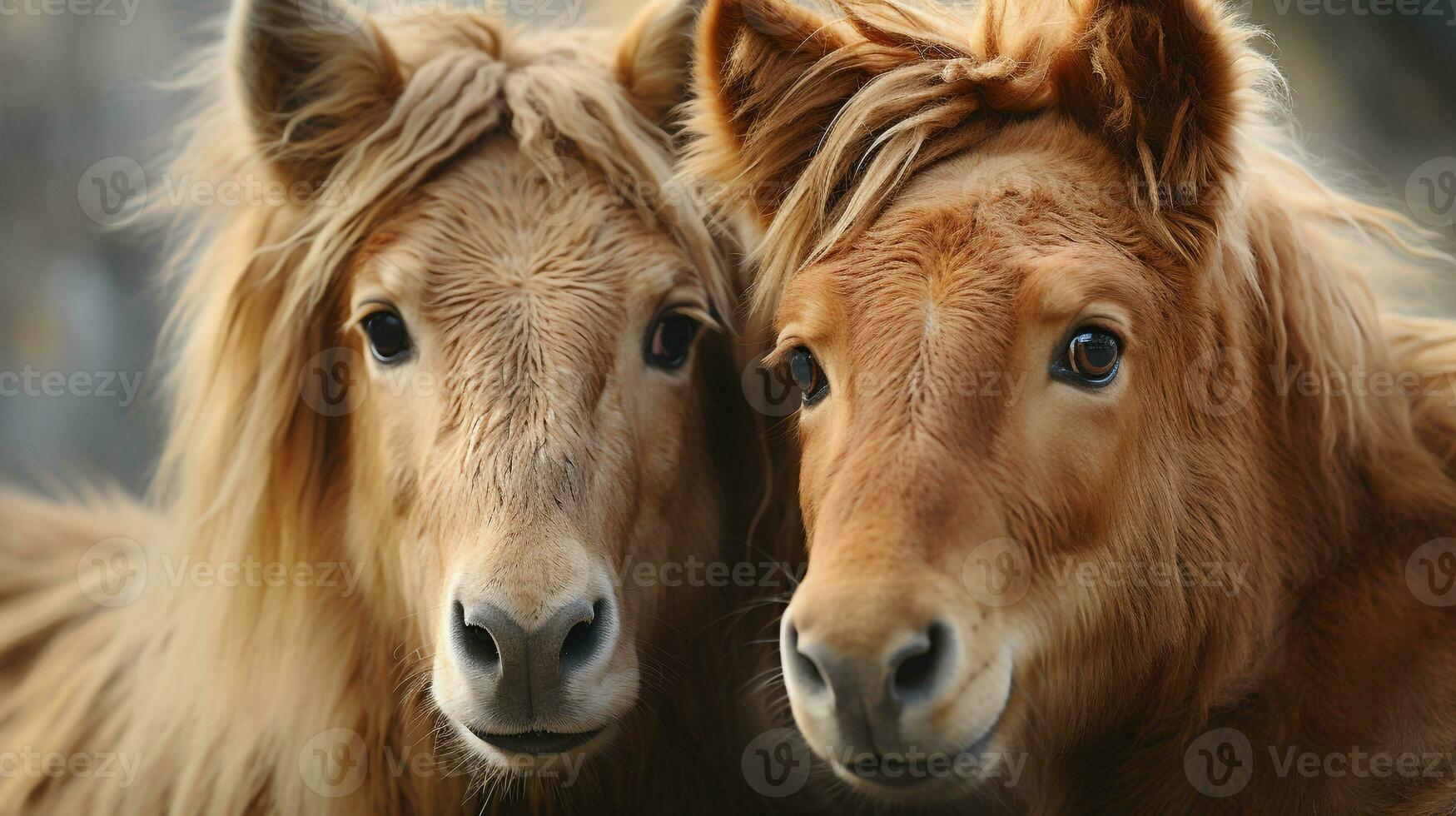 photo of heart-melting two Zorses with an emphasis on expression of love. Generative AI