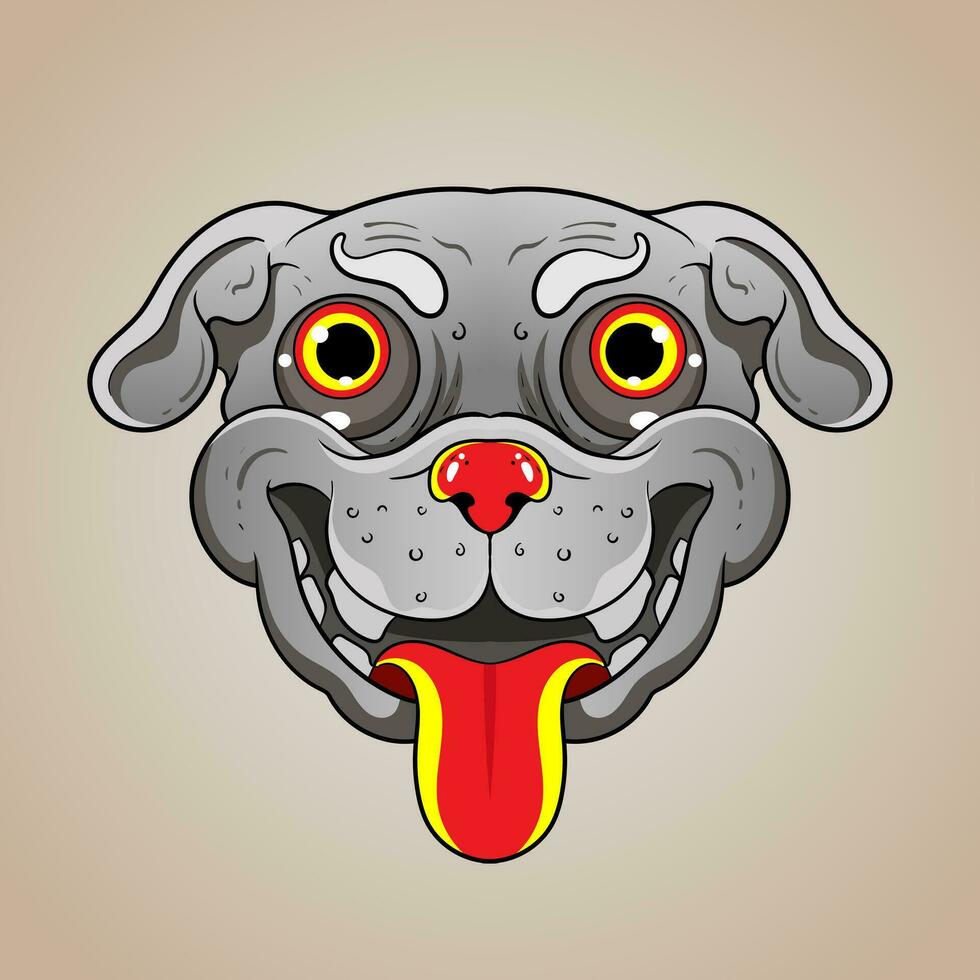 doguillo perro cabeza retrato en hip hop estilo. vector plano dibujos animados estilo para diseño animal mascotas camiseta