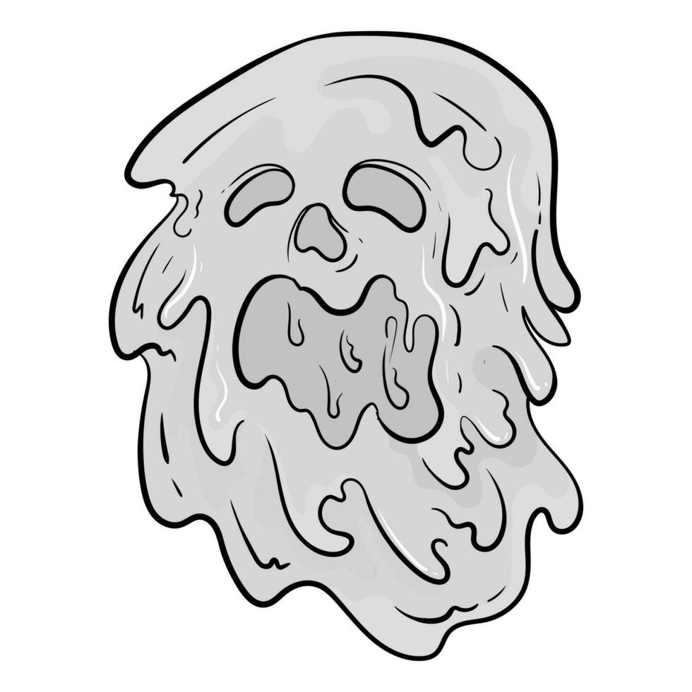 Liquid monster line drawing concept black and white hand drawn illustration vector