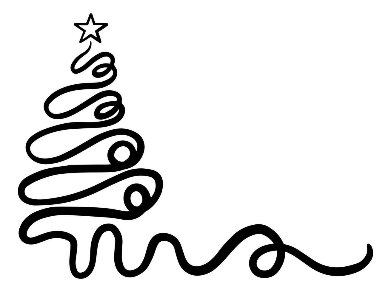 Christmas Tree outline vector