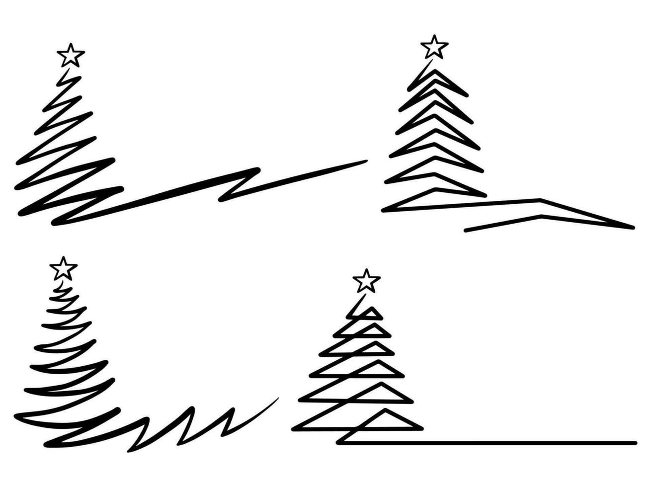 Christmas Tree black and white vector
