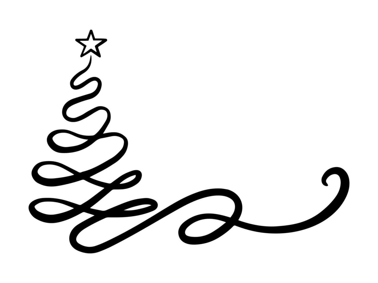 Christmas Tree outline vector