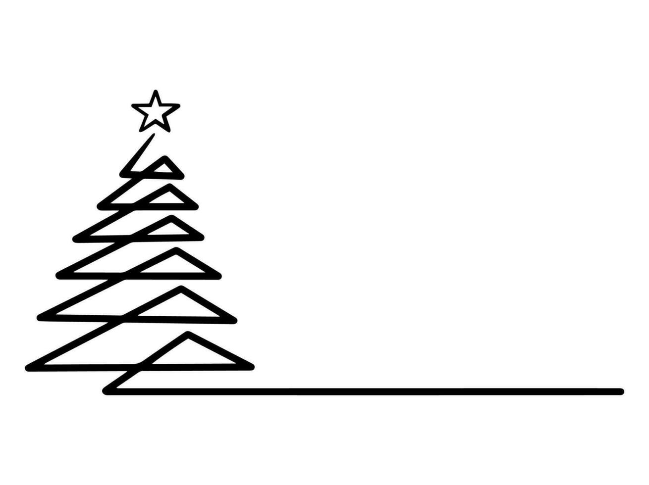 arte de línea de árbol de navidad vector