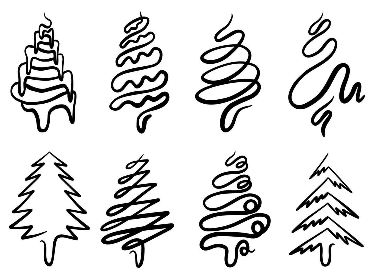 Christmas Tree black and white vector