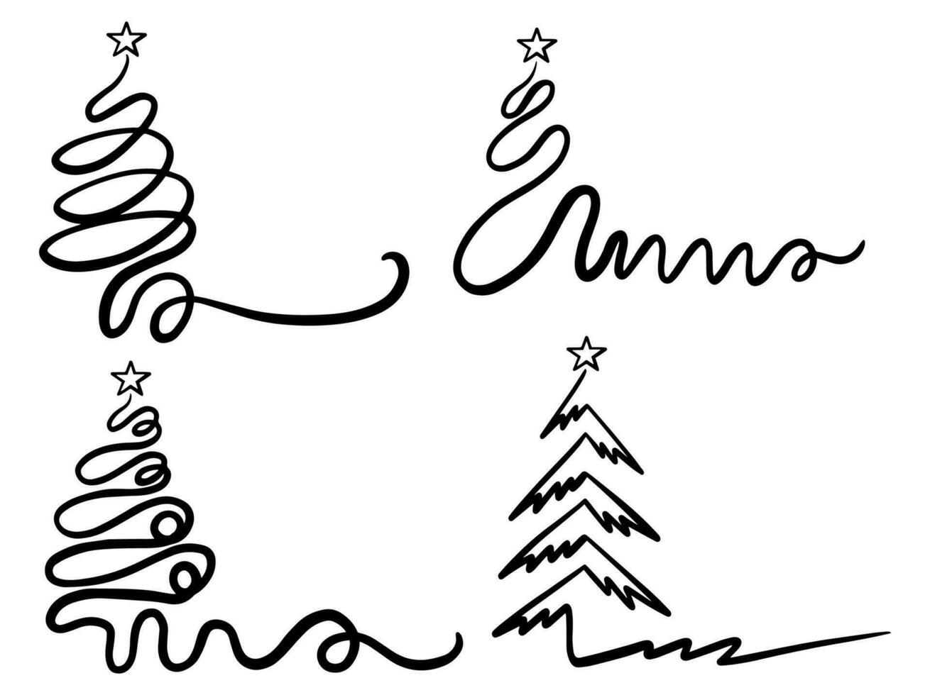 Christmas Tree outline vector