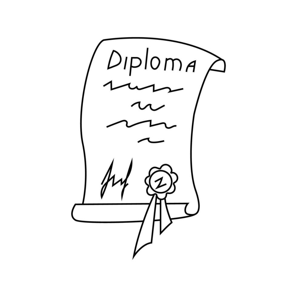 Diploma. Vector illustration in doodle style.