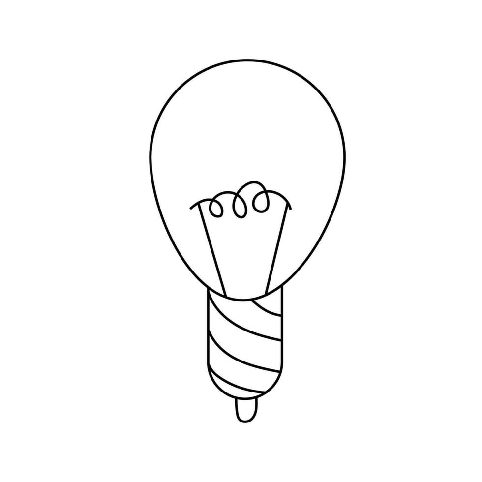 Vector illustration of a light bulb in doodle style