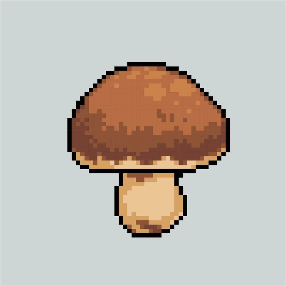 Pixel art illustration Mushroom. Pixelated Mushroom. Mushroom plant pixelated for the pixel art game and icon for website and video game. old school retro. vector