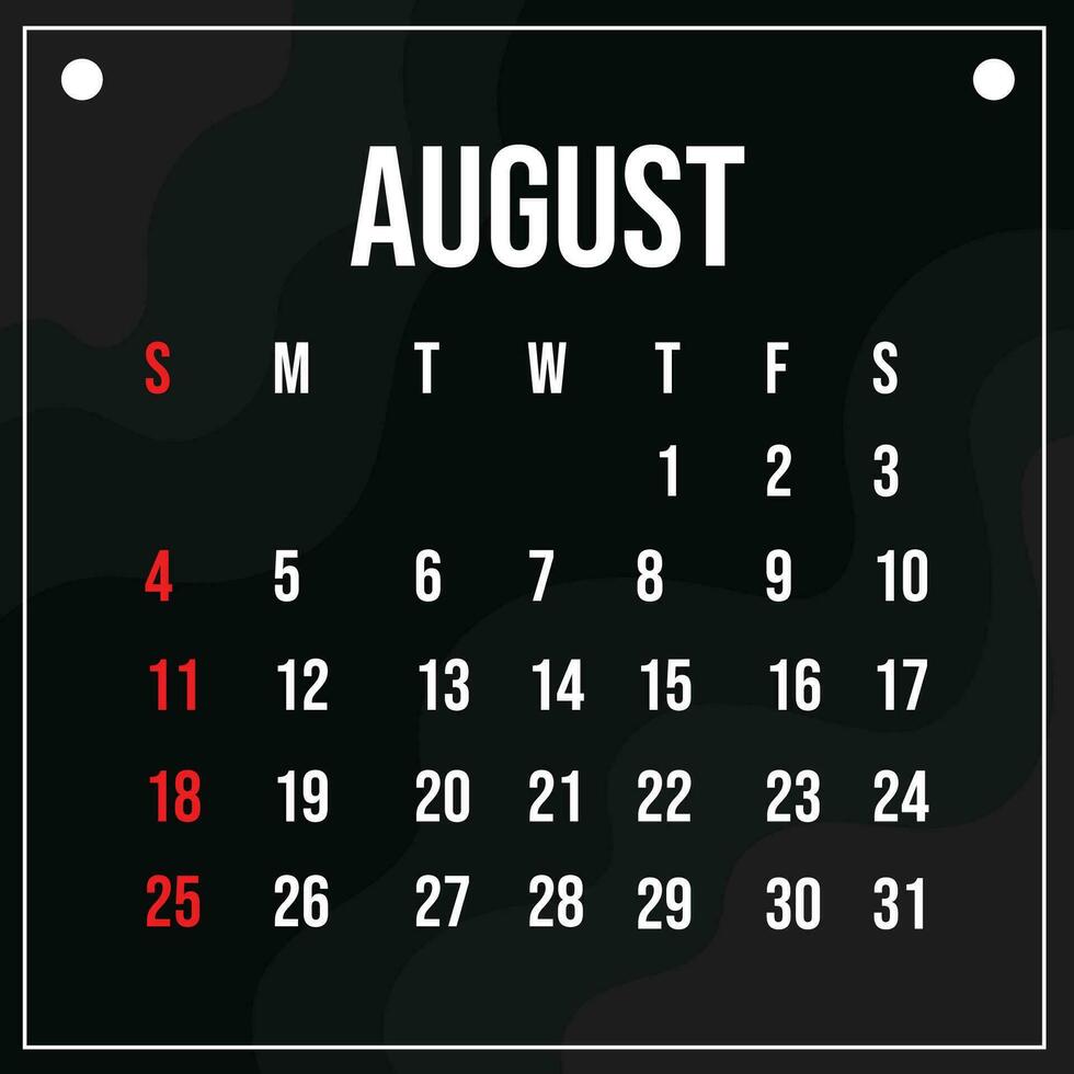 Vector 2024 Calendar Month Template