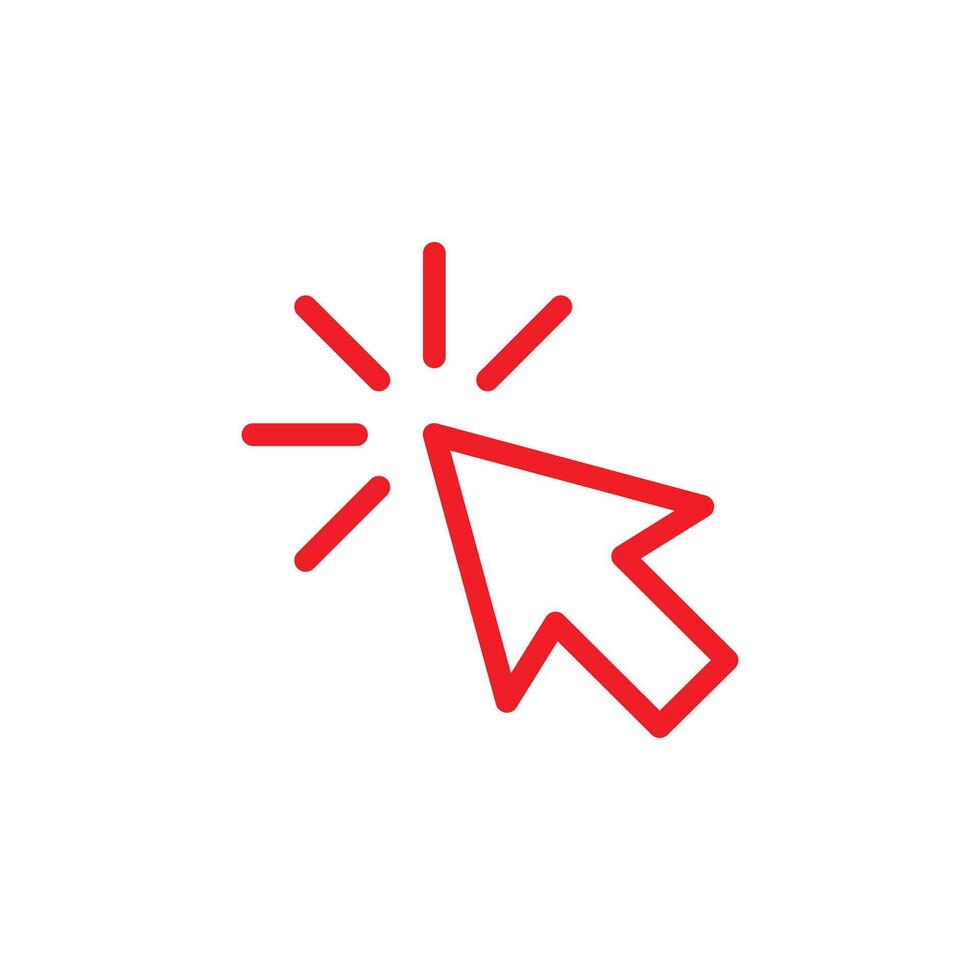 rojo cursor línea Arte icono. vector contorno símbolo en de moda plano estilo aislado en blanco antecedentes.