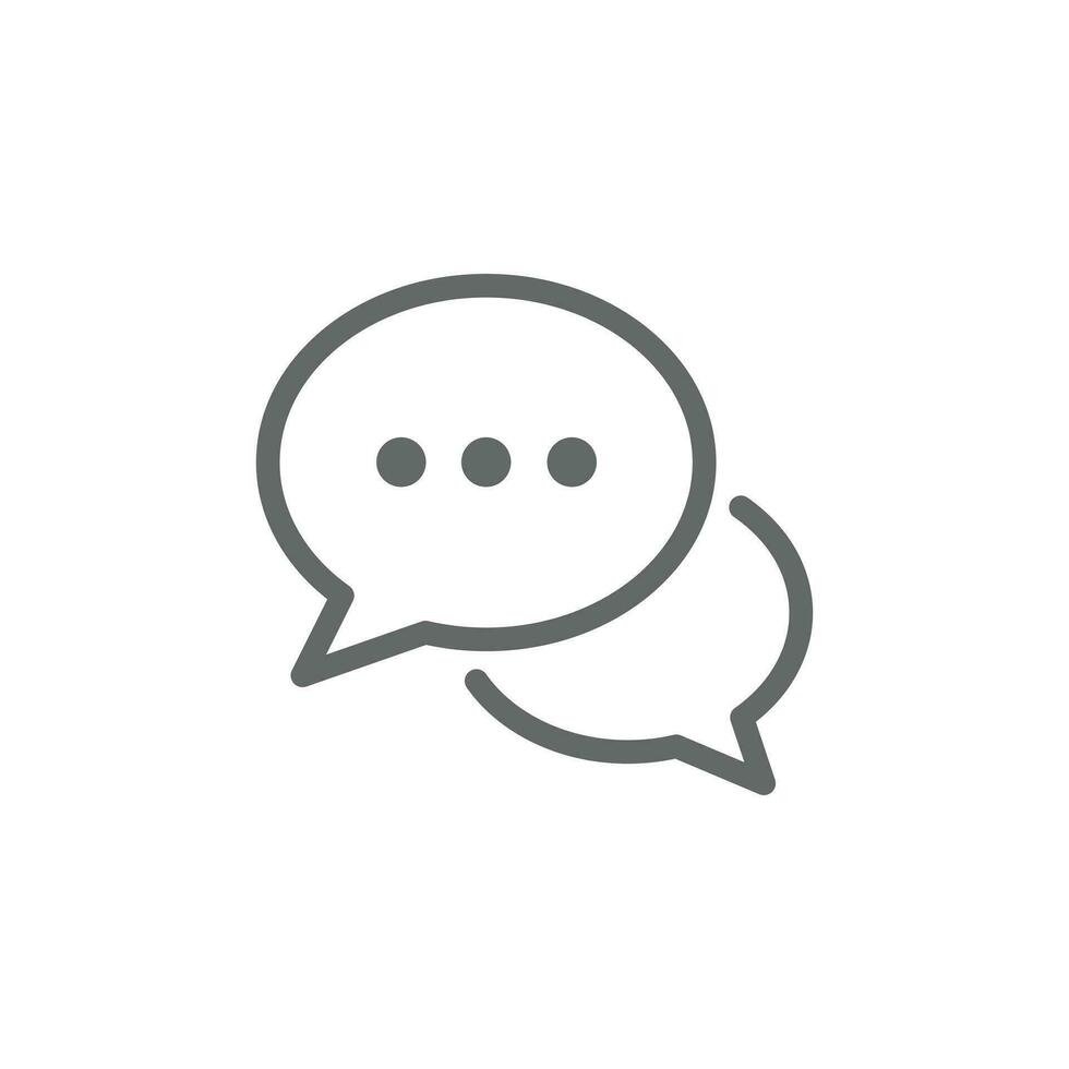 Comment line art icon vector. Speech bubble outline icon isolated on white background symbol. Conversation line icon in trendy flat design vector