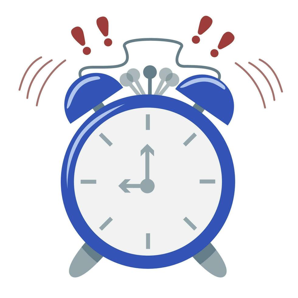 The alarm clock is ringing. Be late, hurry. flat cartoon style. vector design