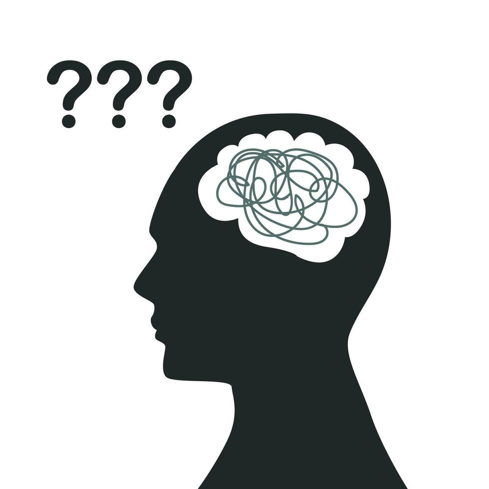empty cartoon man brain. symbolizes stupid people, empty ideas, garbage ideas, empty brain, etc. There are no thoughts in the head. flat cartoon style. vector design