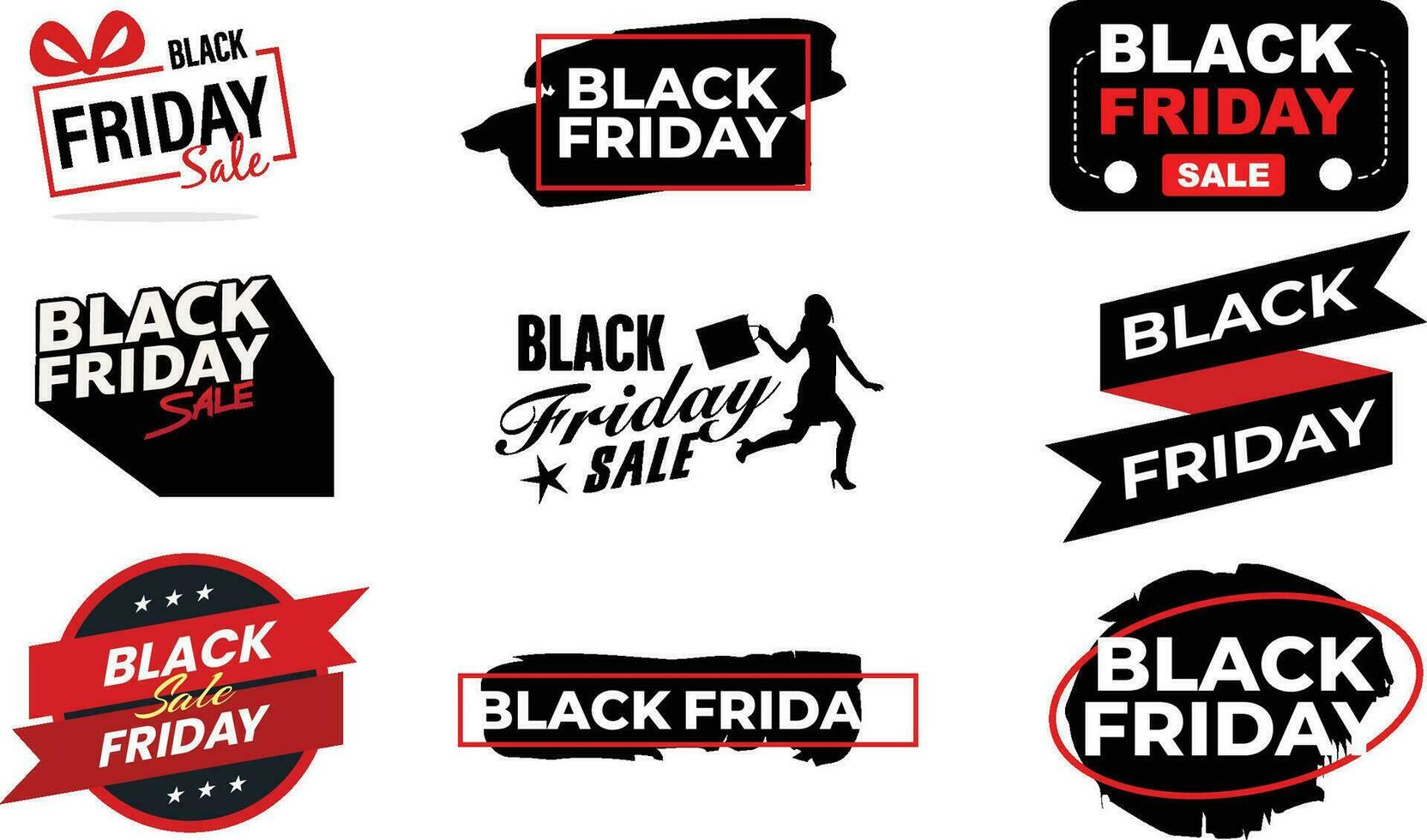 Black Friday Sale Banners Set vector