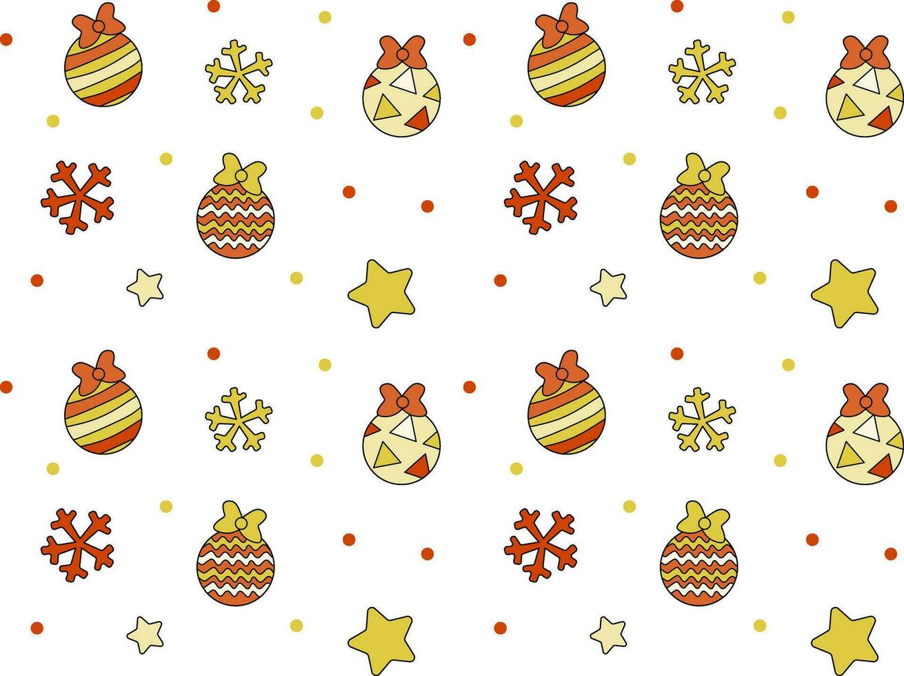 Color seamless Christmas, New Year doodle pattern, with Christmas balls vector