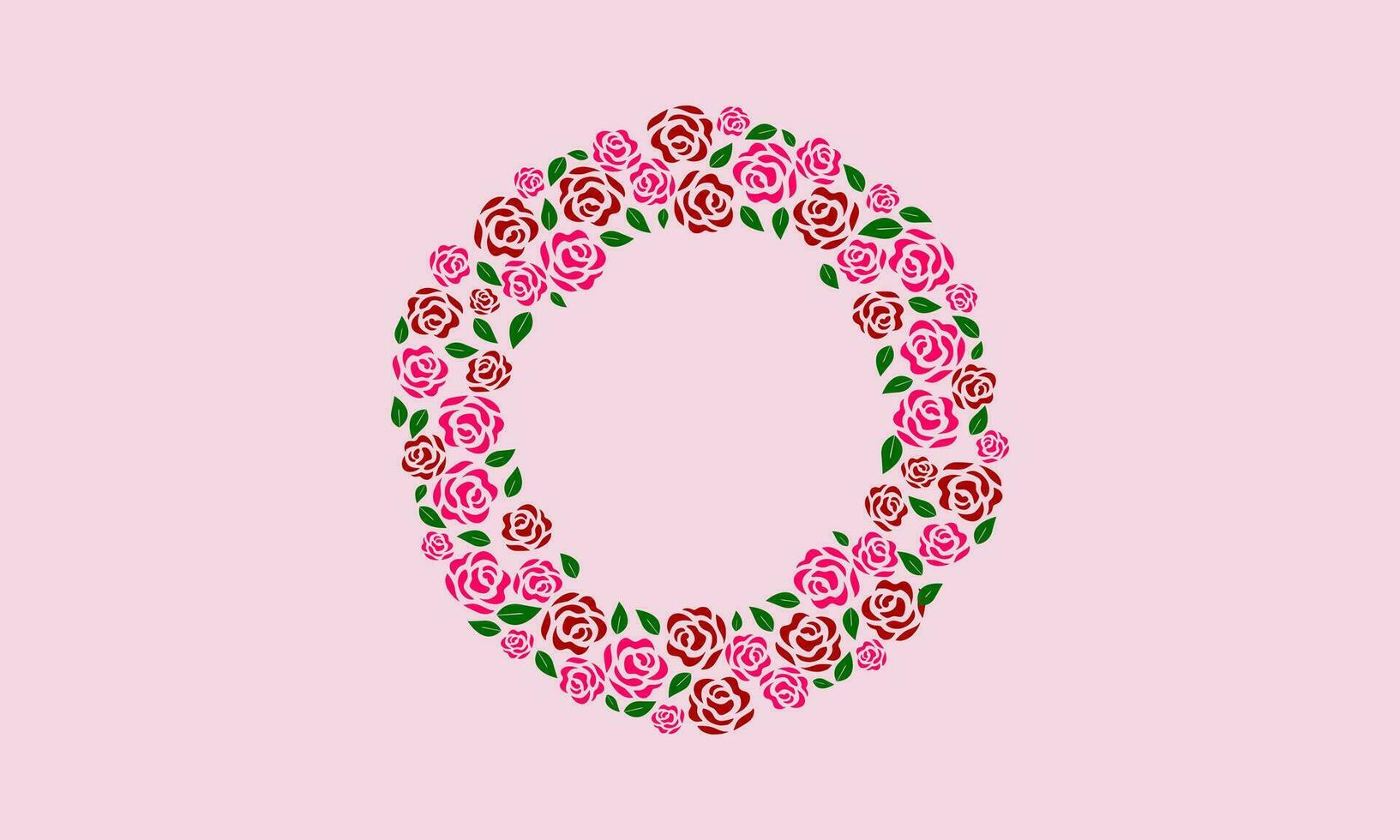 Delicate rose floral vector design round frame for invitation cards, save the date, wedding card design.