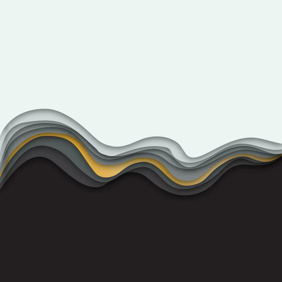 3d papel Arte ilustración. oro y gris trama de semitonos gradientes paisaje el parte superior vista, el parte superior ver en el río. diseño diseño para pancartas presentaciones, volantes, carteles y invitaciones vector