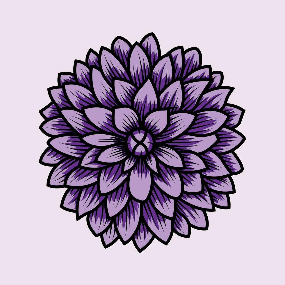 The Illustration of Dahlia Flower vector