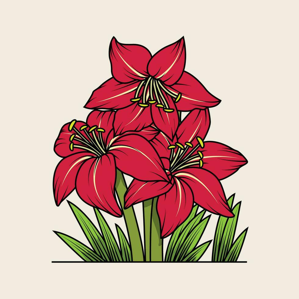 amarilis flor el ilustración vector