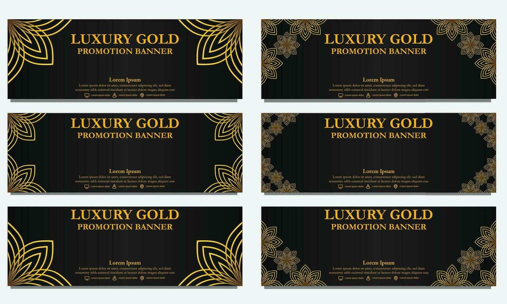 golden floral  horizontal banner template. Suitable for web banner, banner and internet ads vector