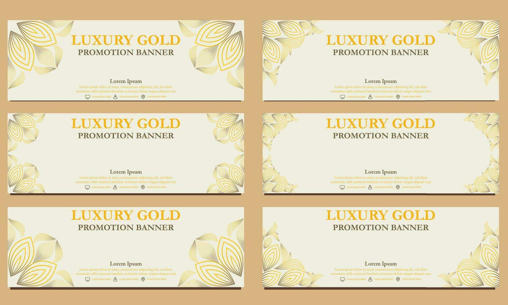 luxury gold horizontal banner template. Suitable for web banner, banner and internet ads vector