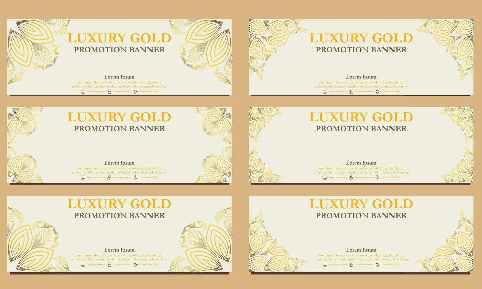 luxury gold horizontal banner template. Suitable for web banner, banner and internet ads vector