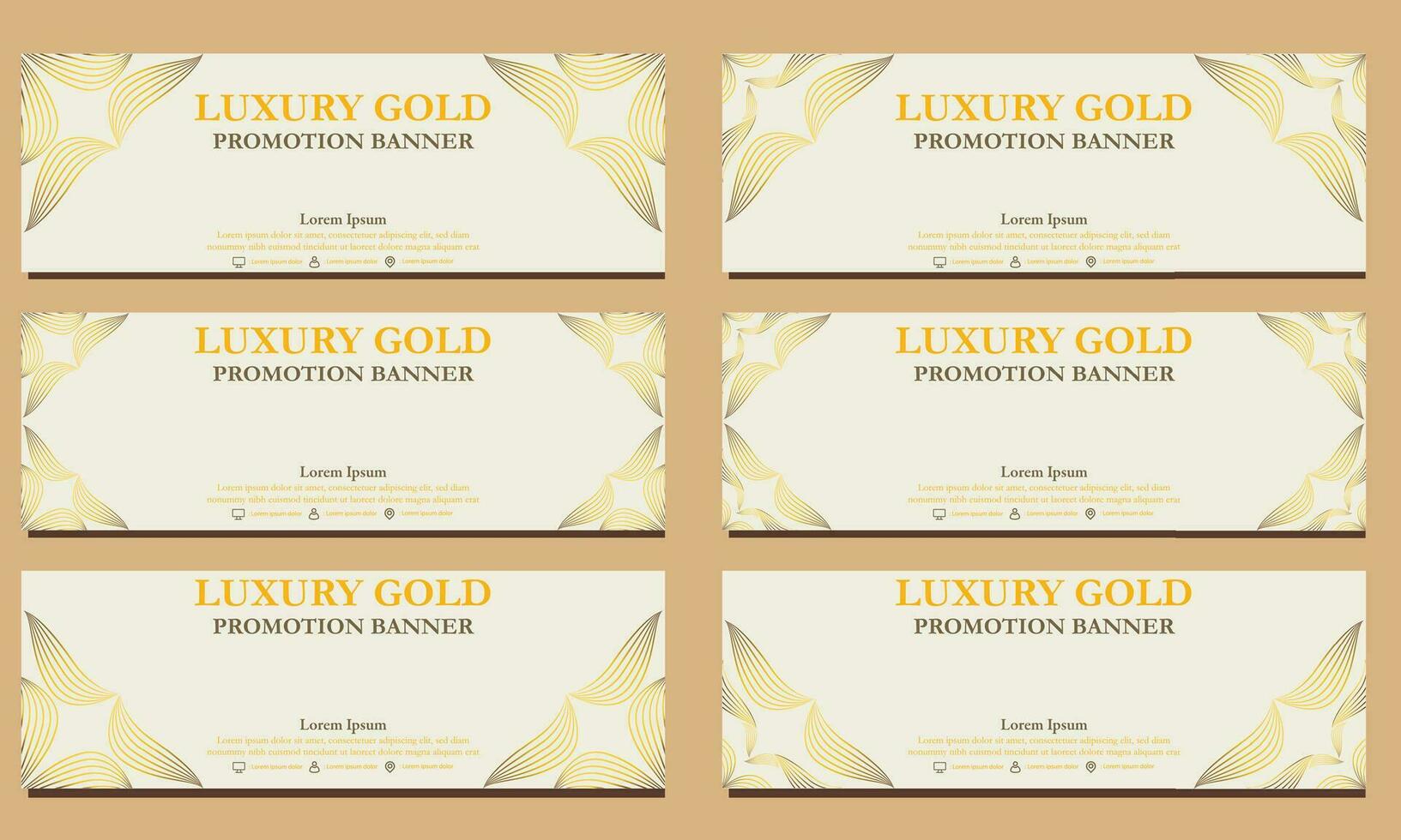 luxury gold horizontal banner template. Suitable for web banner, banner and internet ads vector