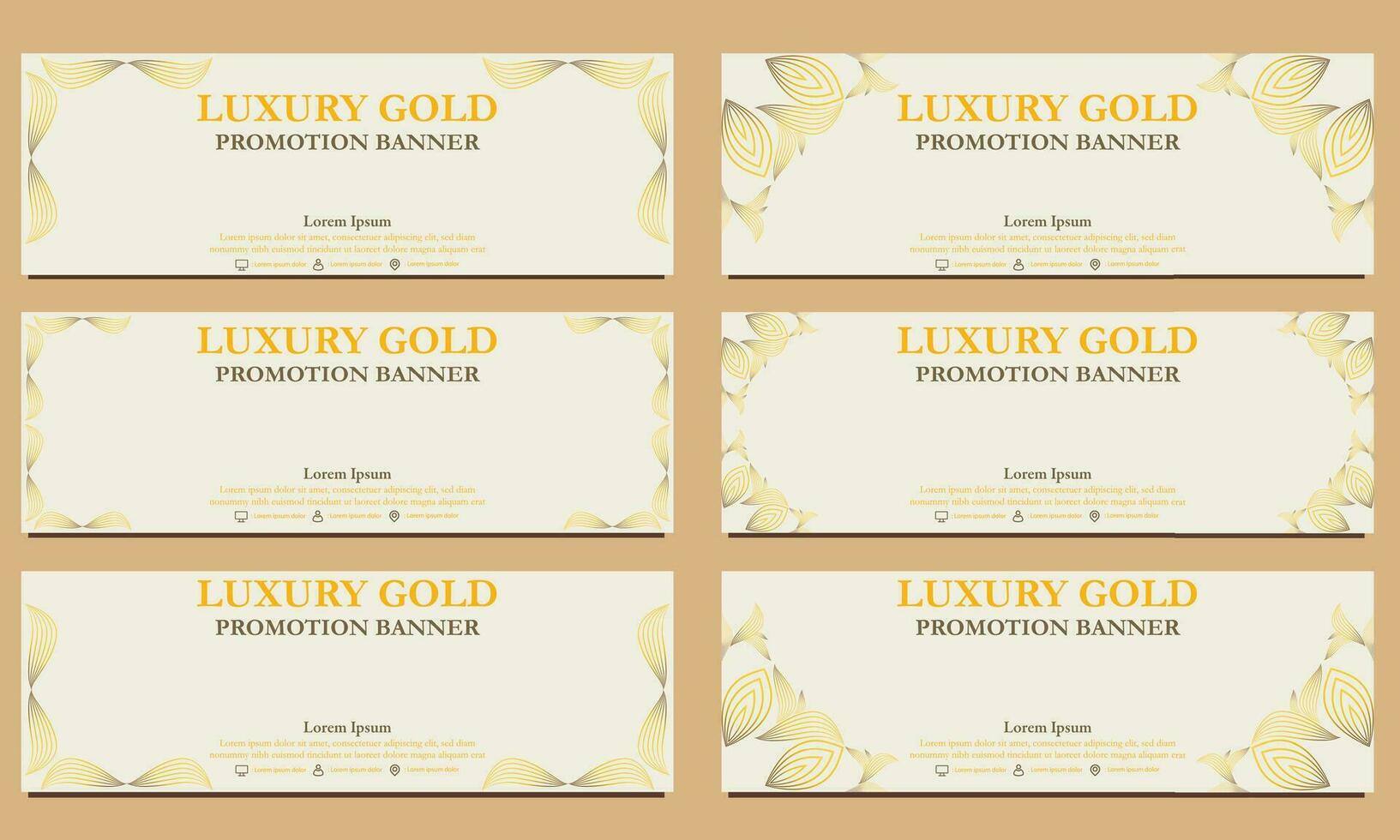luxury gold horizontal banner template. Suitable for web banner, banner and internet ads vector