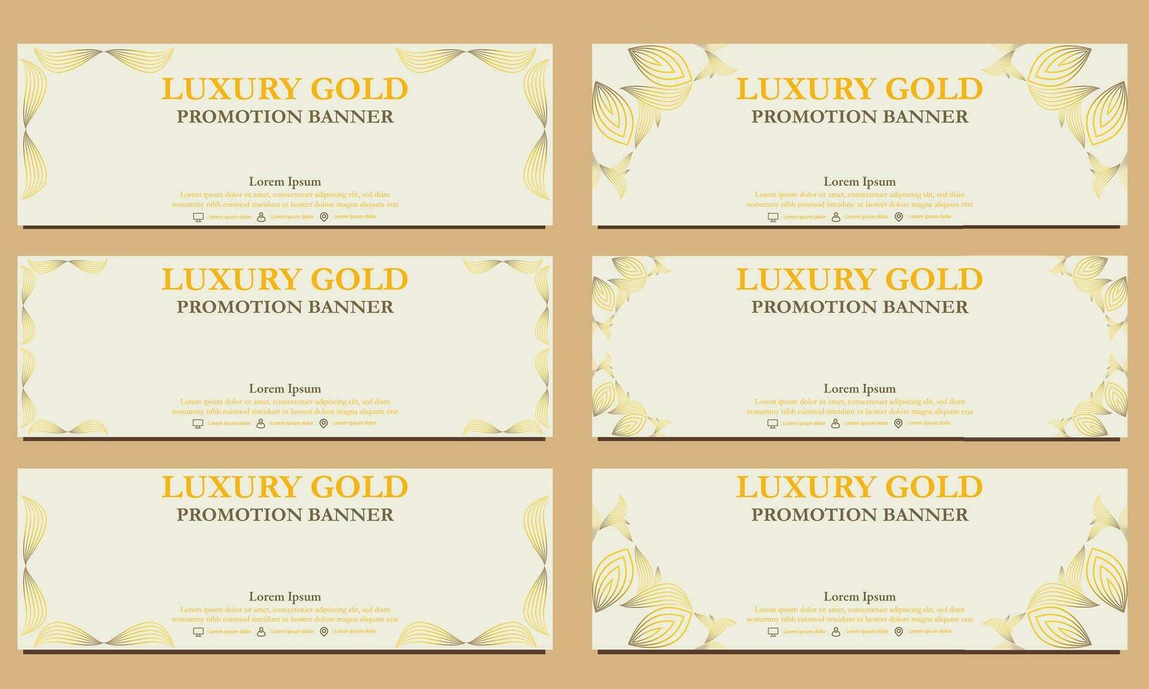 luxury gold horizontal banner template. Suitable for web banner, banner and internet ads vector