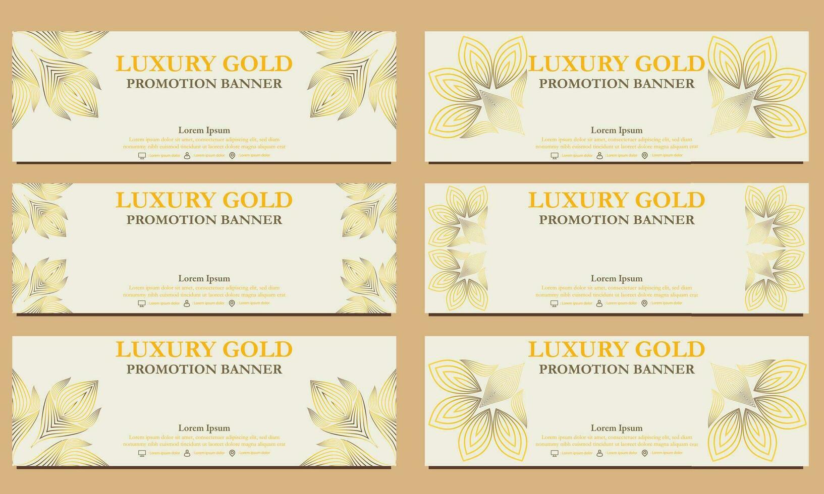 luxury gold horizontal banner template. Suitable for web banner, banner and internet ads vector