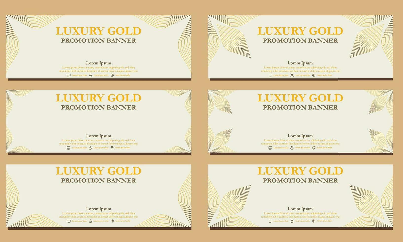 luxury gold horizontal banner template. Suitable for web banner, banner and internet ads vector