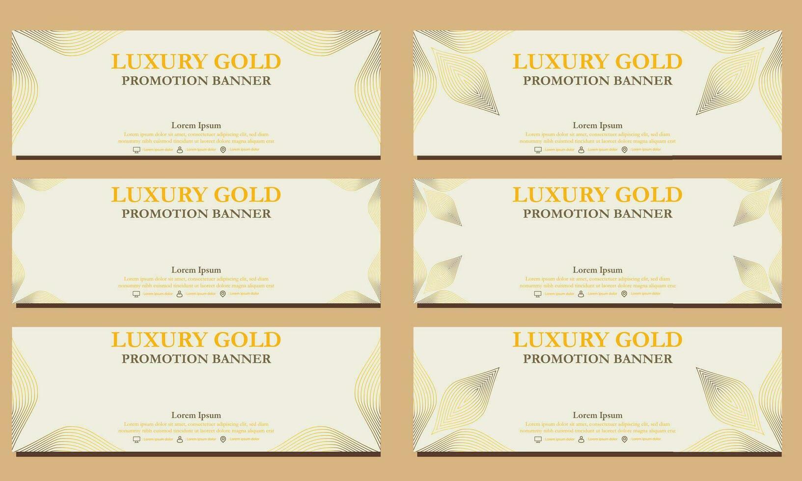 luxury gold horizontal banner template. Suitable for web banner, banner and internet ads vector