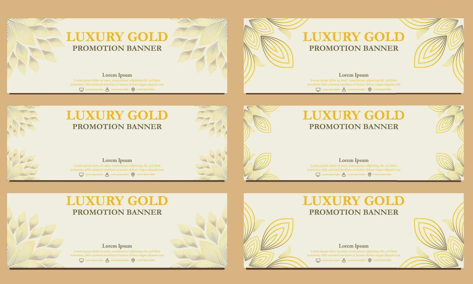 lujo oro horizontal bandera modelo. adecuado para web bandera, bandera y Internet anuncios vector