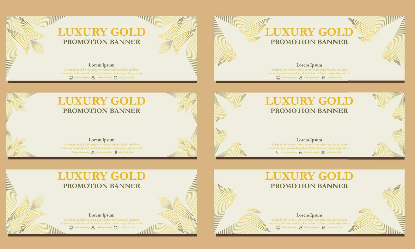 luxury gold horizontal banner template. Suitable for web banner, banner and internet ads vector