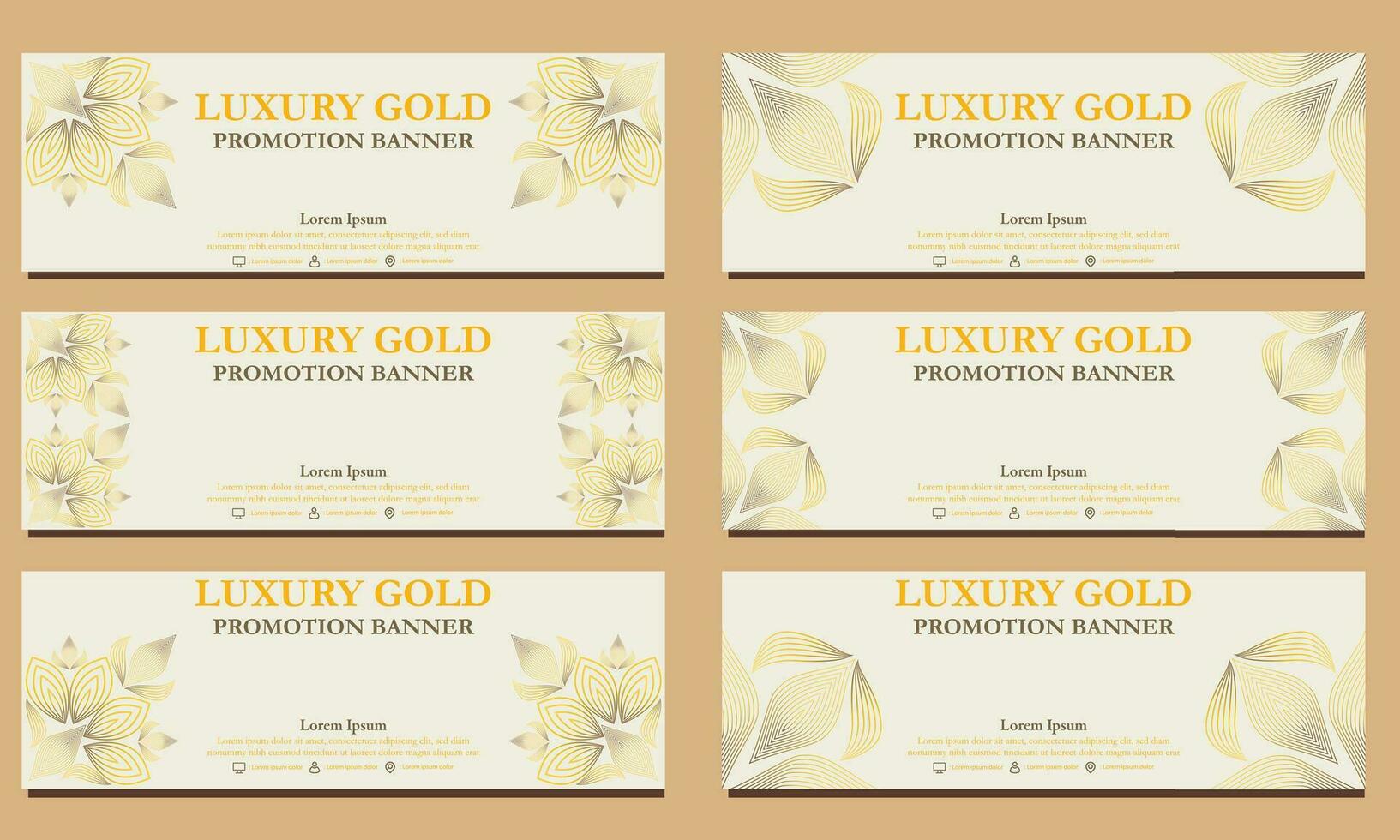 luxury gold horizontal banner template. Suitable for web banner, banner and internet ads vector