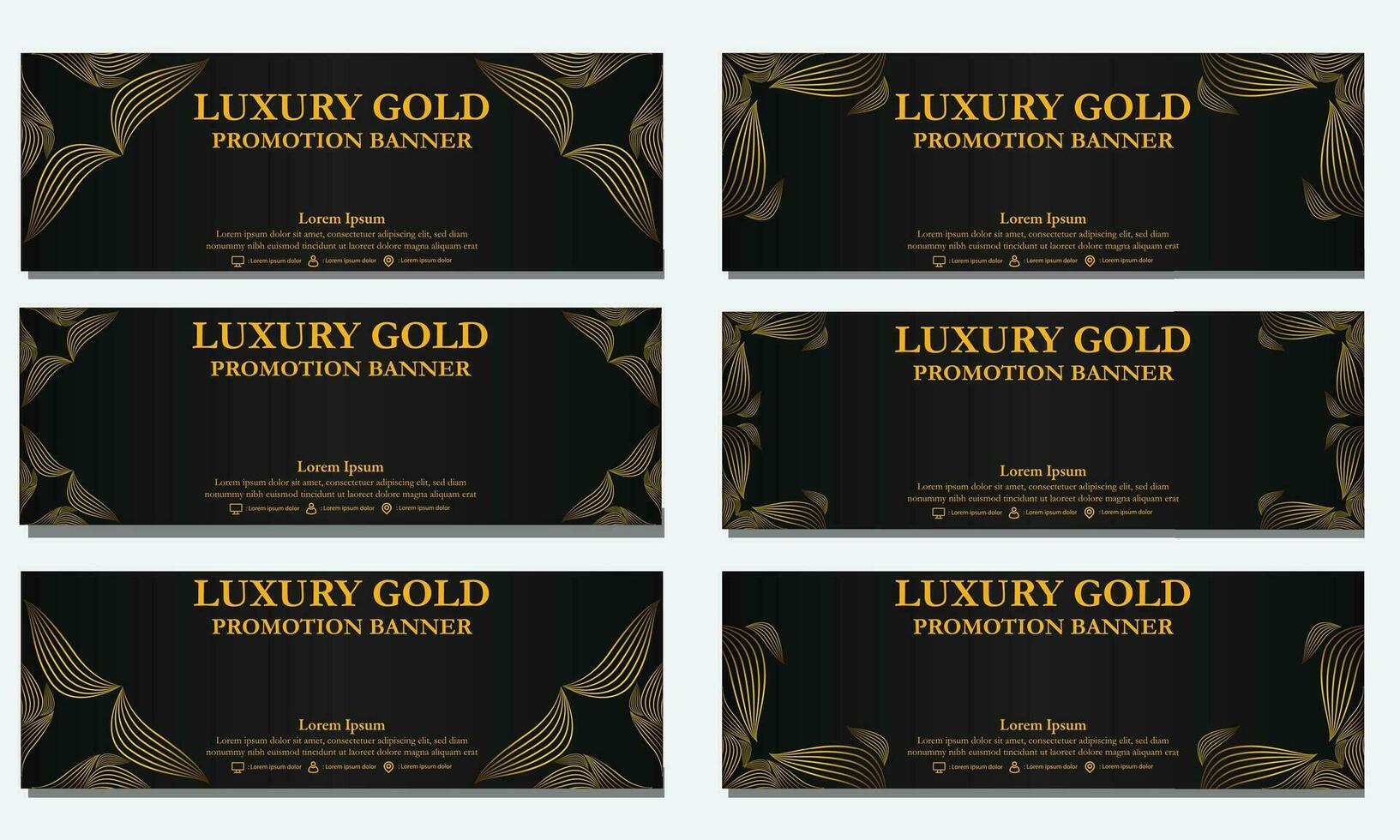 golden floral  horizontal banner template. Suitable for web banner, banner and internet ads vector