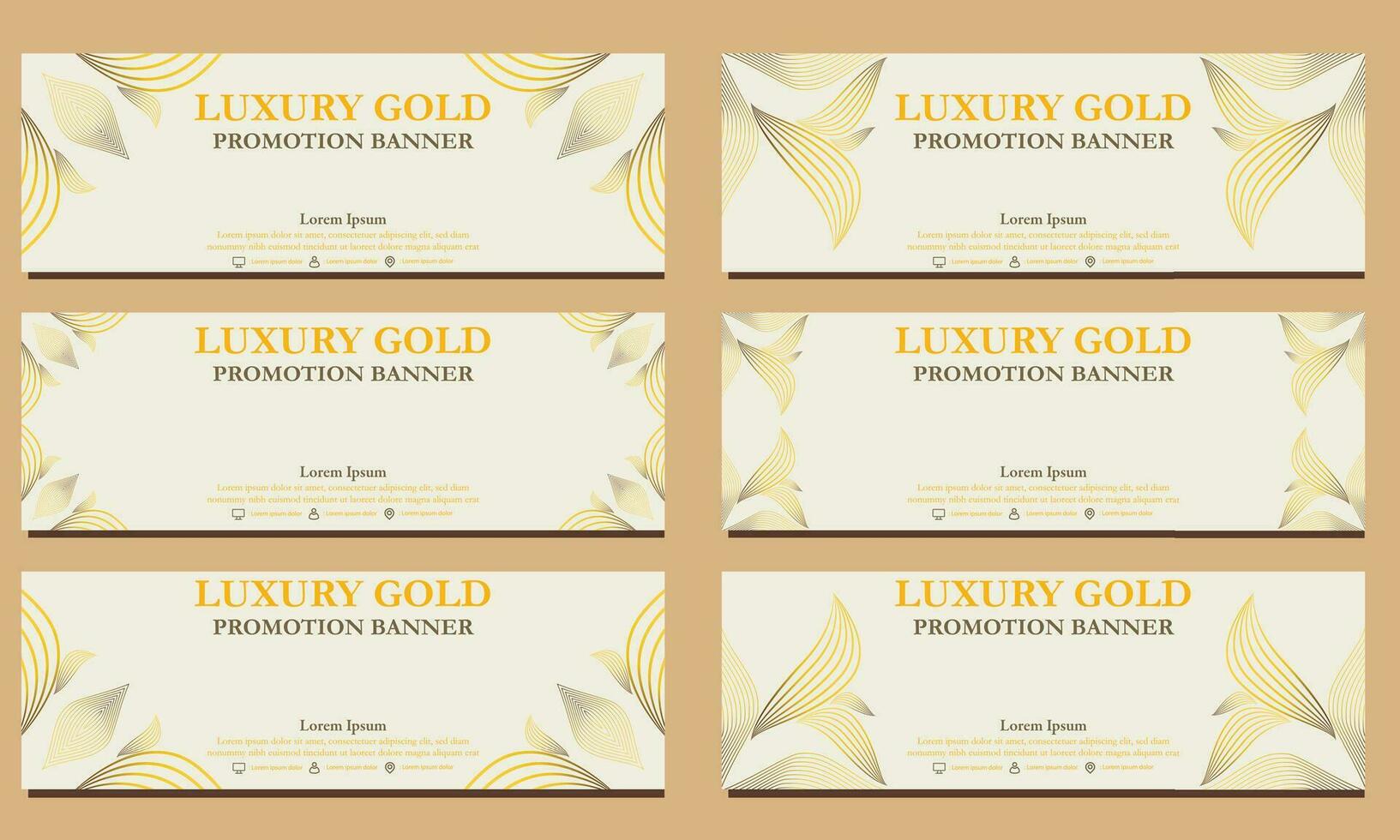 lujo oro horizontal bandera modelo. adecuado para web bandera, bandera y Internet anuncios vector