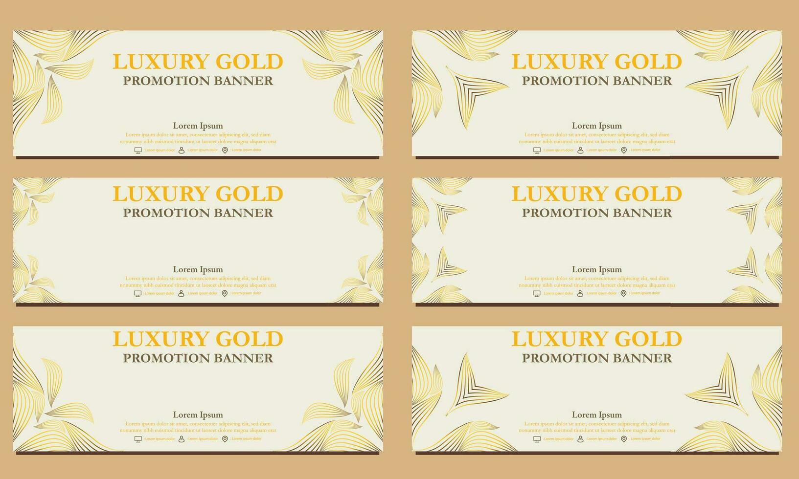 luxury gold horizontal banner template. Suitable for web banner, banner and internet ads vector